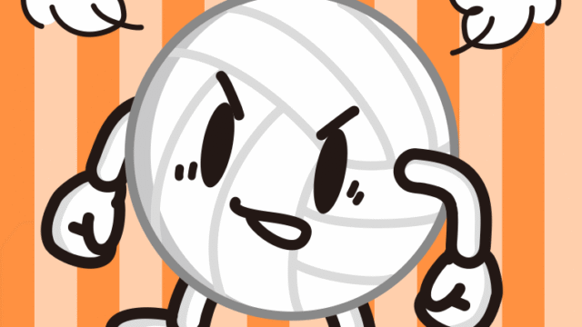 怒るバレーボールちゃんのイラスト【色、背景あり】PNG