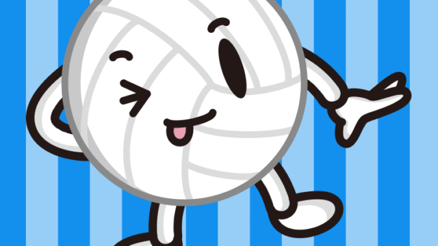 テヘヘなバレーボールちゃんのイラスト【色、背景あり】PNG
