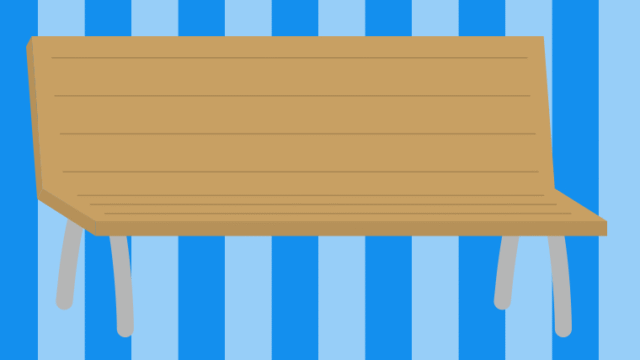 ベンチのイラスト【色、背景あり】PNG