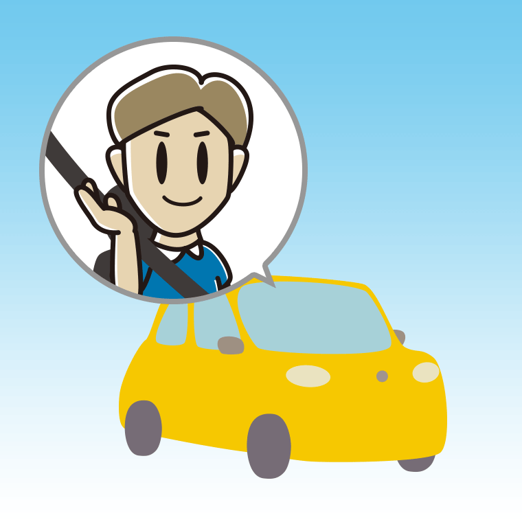 車で案内する男性のイラスト【色、背景あり】PNG