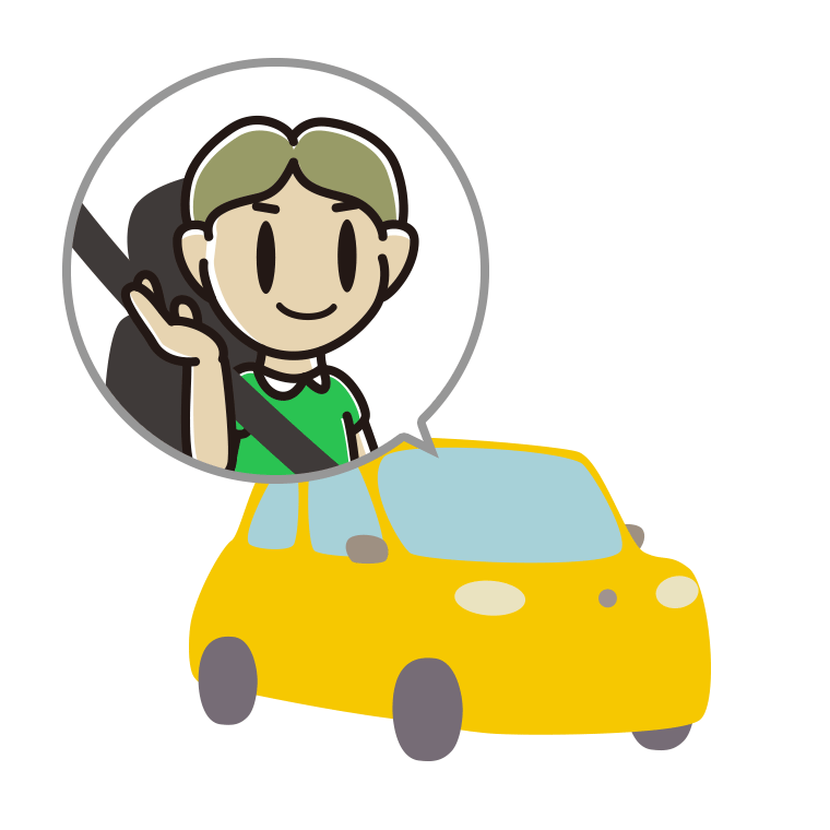 車で案内する小学生男子のイラスト【色あり、背景なし】透過PNG