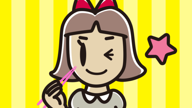 食事中にウインクする小学生女子のイラスト【色、背景あり】PNG