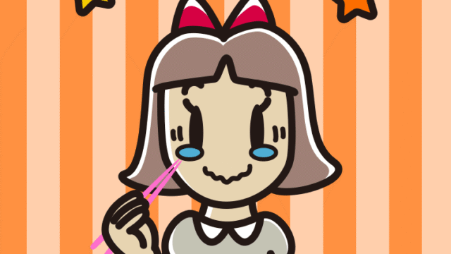 食事中にジーンとする小学生女子のイラスト【色、背景あり】PNG