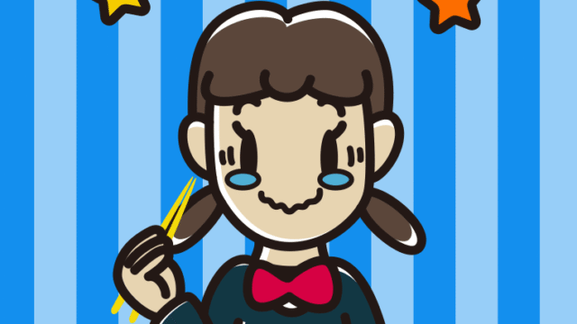 食事中にジーンとする女子中学生のイラスト【色、背景あり】PNG