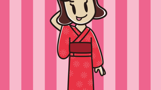 テヘヘな浴衣姿の女子高校生のイラスト【色、背景あり】PNG