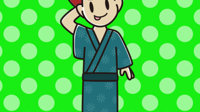 テヘヘな浴衣姿の男子大学生のイラスト【色、背景あり】PNG