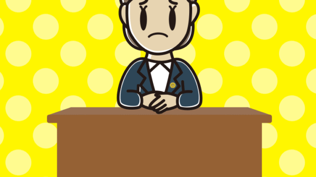 困る女性弁護士のイラスト【色、背景あり】PNG