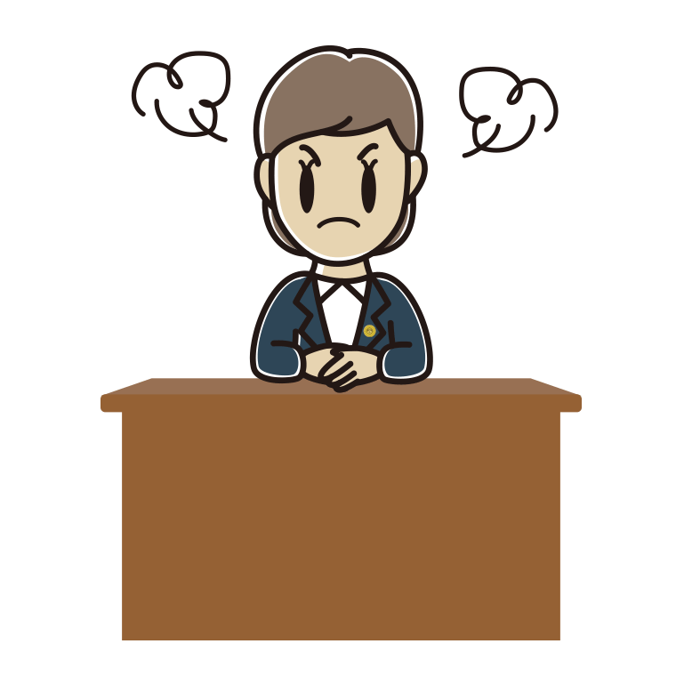 怒る女性弁護士のイラスト【色あり、背景なし】透過PNG