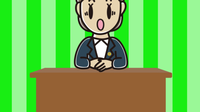 驚く女性弁護士のイラスト【色、背景あり】PNG