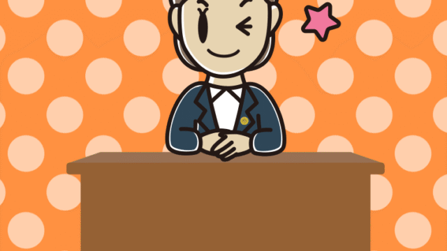 ウインクする女性弁護士のイラスト【色、背景あり】PNG