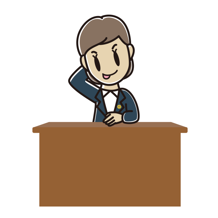 テヘヘな女性弁護士のイラスト【色あり、背景なし】透過PNG