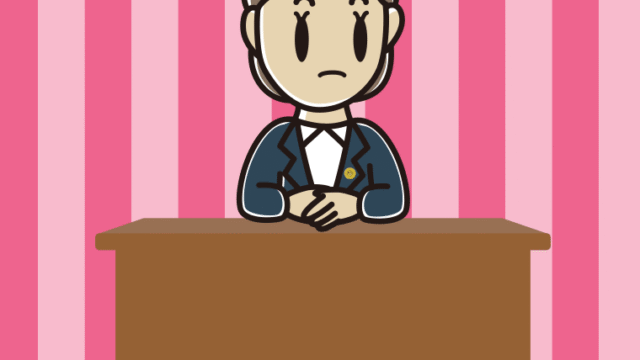 何かに気付く女性弁護士のイラスト【色、背景あり】PNG