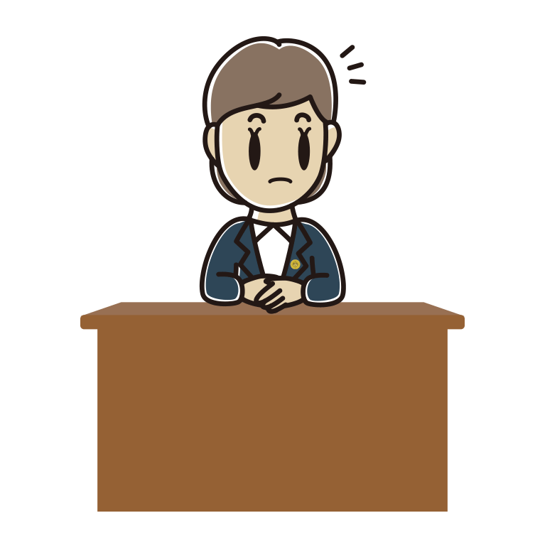 何かに気付く女性弁護士のイラスト【色あり、背景なし】透過PNG