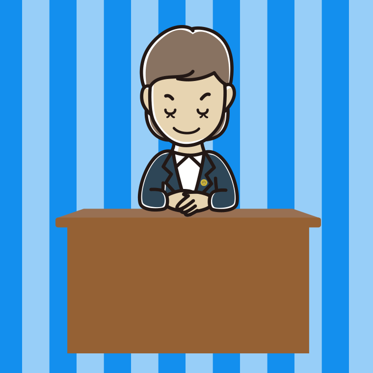 お辞儀する女性弁護士のイラスト【色、背景あり】PNG