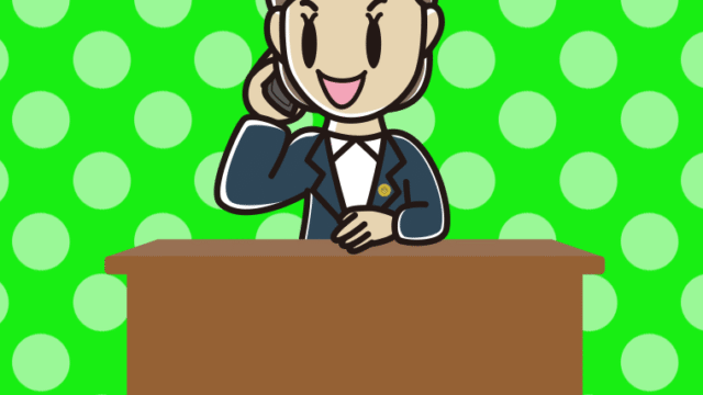 スマホで電話する女性弁護士のイラスト【色、背景あり】PNG