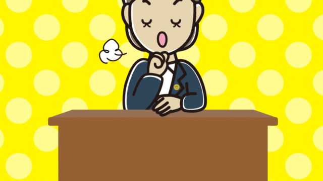 咳払いする女性弁護士のイラスト【色、背景あり】PNG