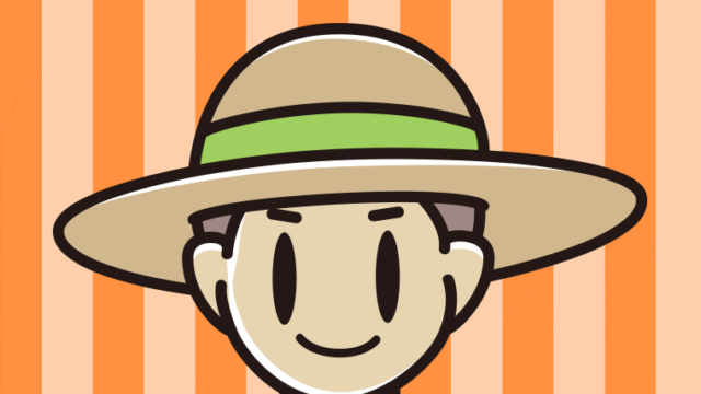 麦わら帽子をかぶる男子中学生のイラスト【色、背景あり】PNG