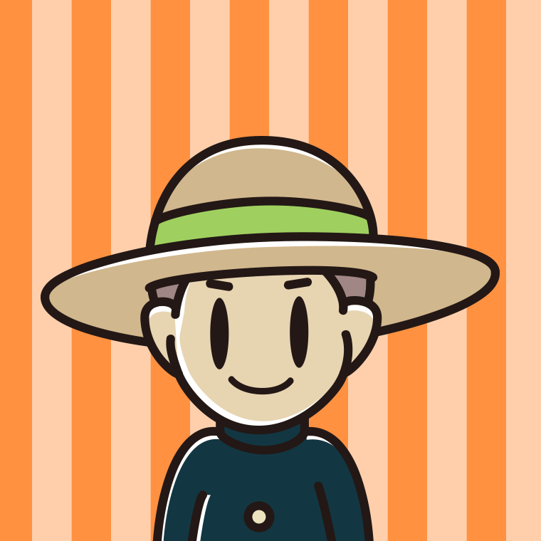 麦わら帽子をかぶる男子中学生のイラスト【色、背景あり】PNG