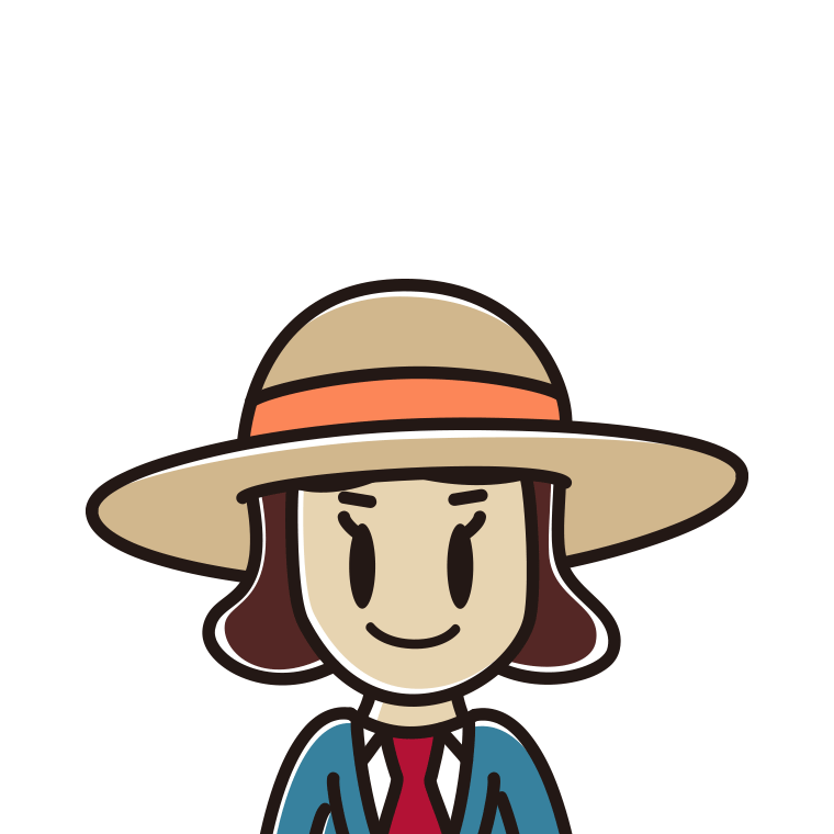 麦わら帽子をかぶる女子高校生のイラスト【色あり、背景なし】透過PNG