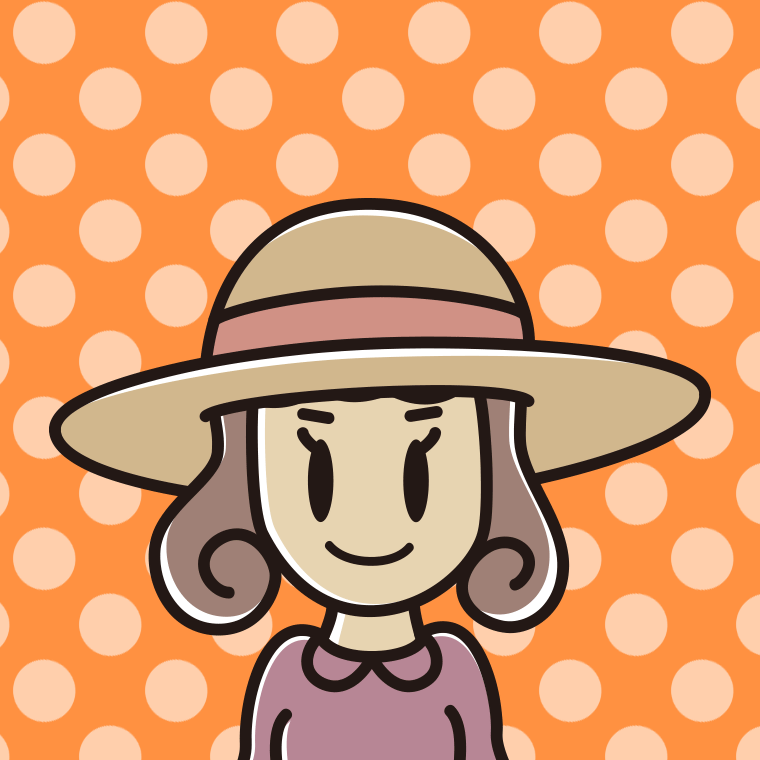 麦わら帽子をかぶる女子大学生のイラスト【色、背景あり】PNG