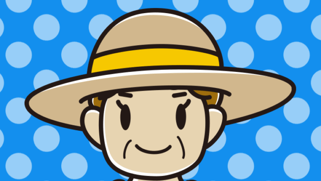 麦わら帽子をかぶるおばさんのイラスト【色、背景あり】PNG