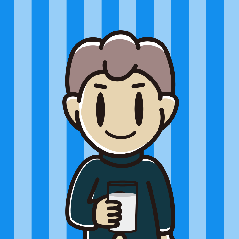 牛乳を飲む男子中学生のイラスト【色、背景あり】PNG