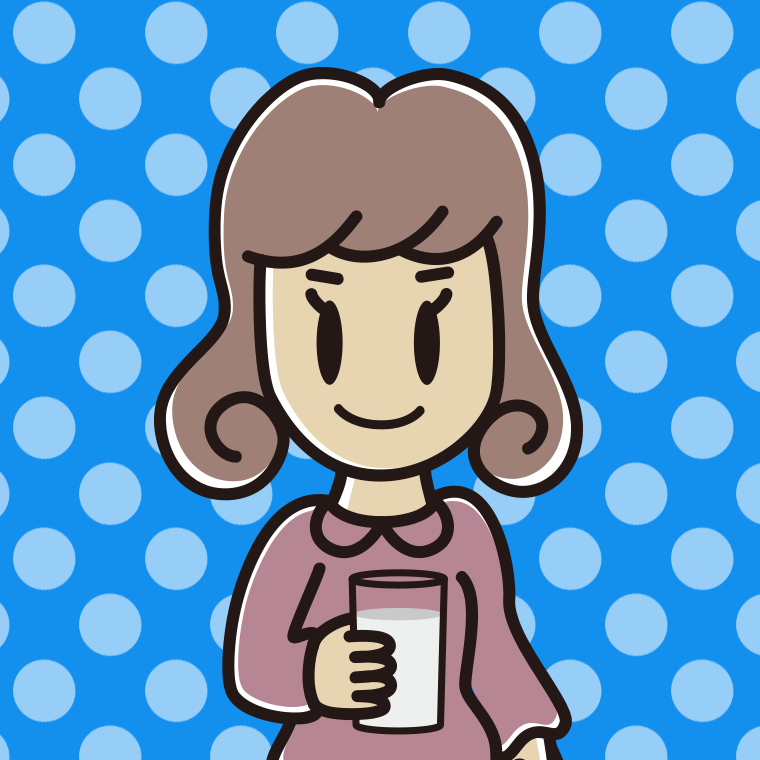 牛乳を飲む女子大学生のイラスト【色、背景あり】PNG