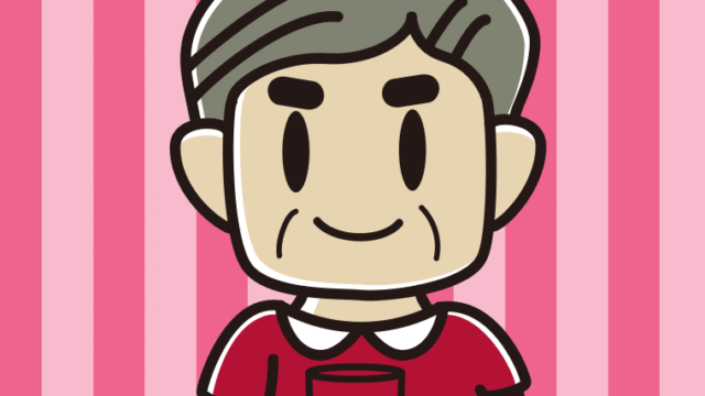 牛乳を飲むおじさんのイラスト【色、背景あり】PNG