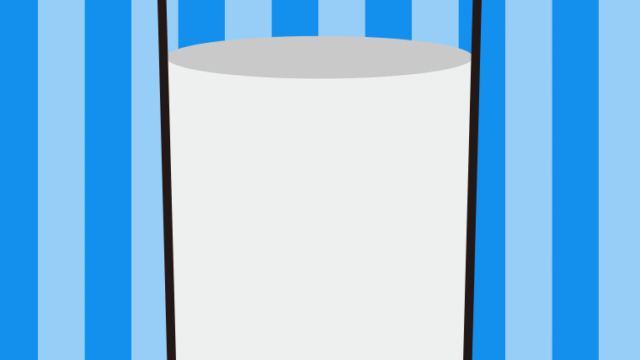 コップに入った牛乳のイラスト【色、背景あり】PNG