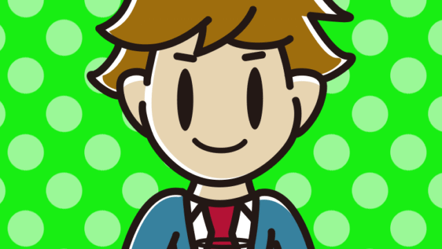 青汁を飲む男子高校生のイラスト【色、背景あり】PNG