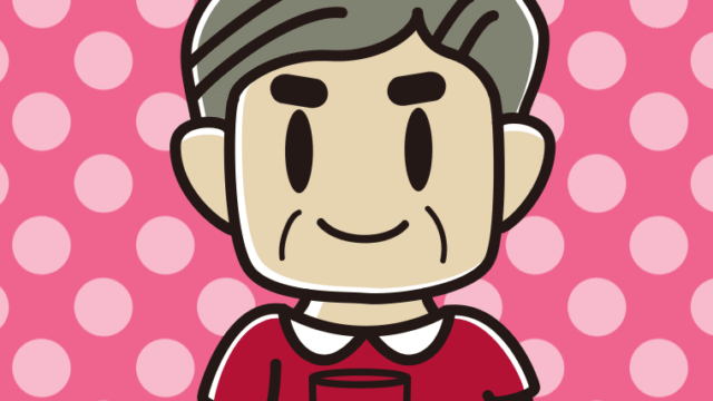 青汁を飲むおじさんのイラスト【色、背景あり】PNG