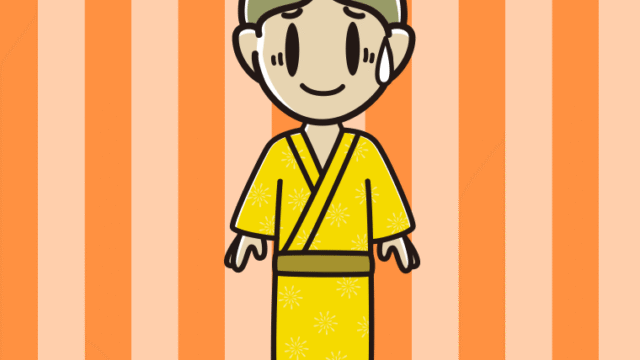 苦笑いする浴衣姿の小学生男子のイラスト【色、背景あり】PNG