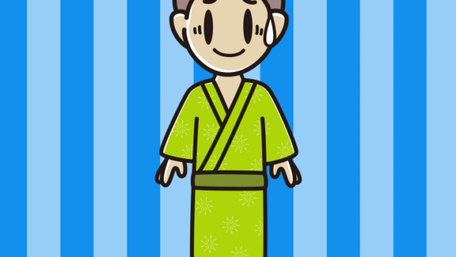 苦笑いする浴衣姿の男子中学生のイラスト【色、背景あり】PNG