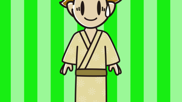 苦笑いする浴衣姿の男子高校生のイラスト【色、背景あり】PNG