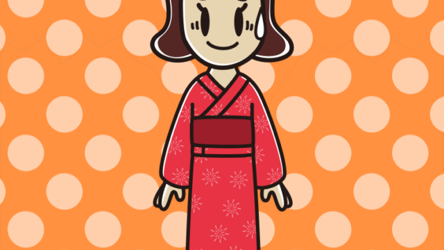 苦笑いする浴衣姿の女子高校生のイラスト【色、背景あり】PNG