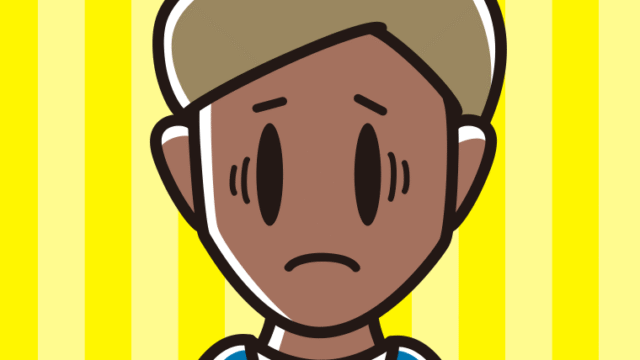 日焼けで困る男性のイラスト【色、背景あり】PNG