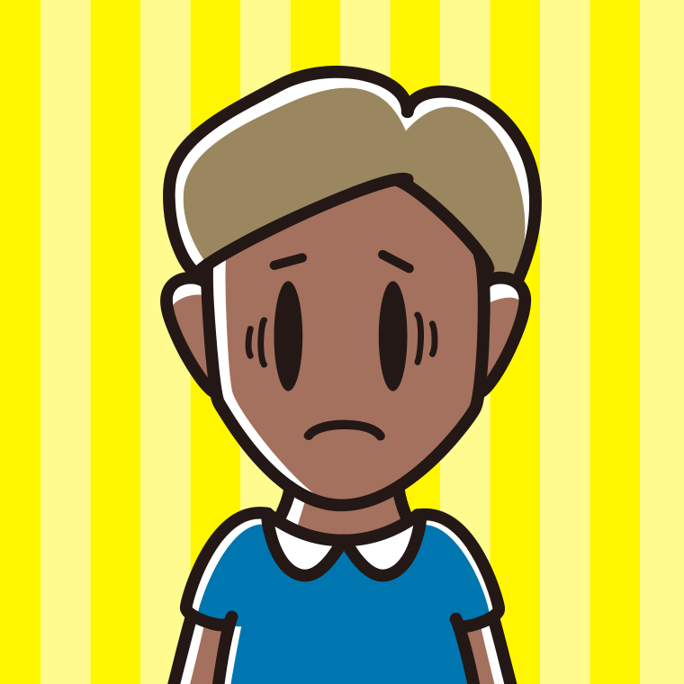 日焼けで困る男性のイラスト【色、背景あり】PNG