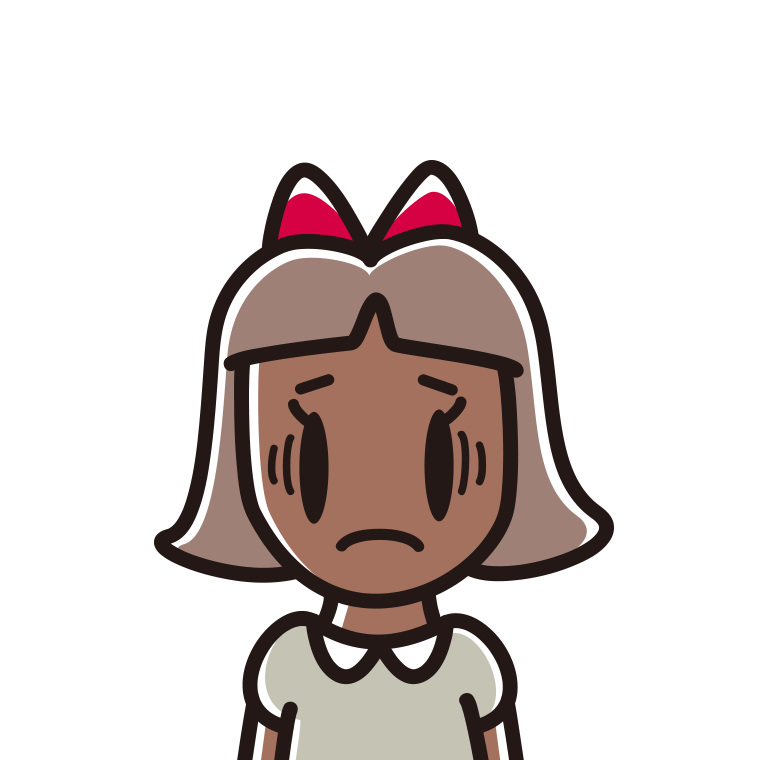 日焼けで困る小学生女子のイラスト【色あり、背景なし】透過PNG
