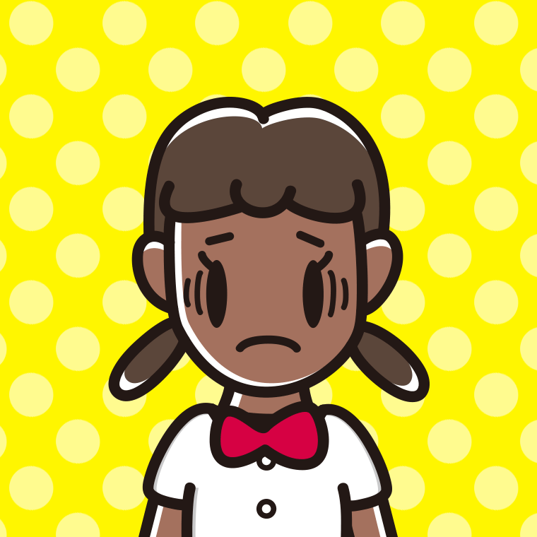 日焼けで困る女子中学生のイラスト【色、背景あり】PNG