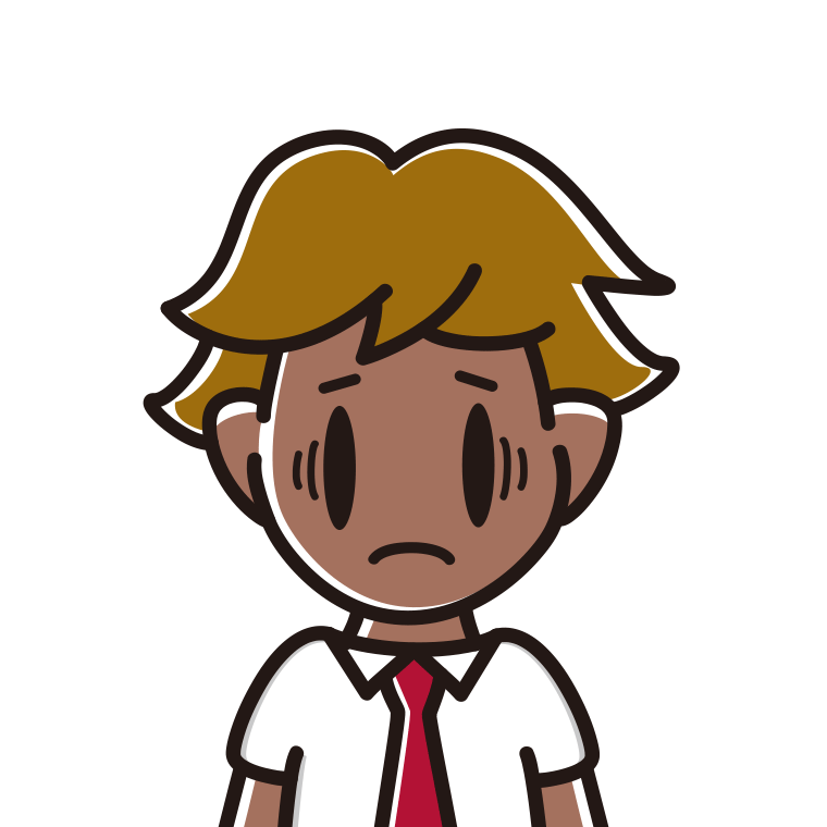 日焼けで困る男子高校生のイラスト【色あり、背景なし】透過PNG