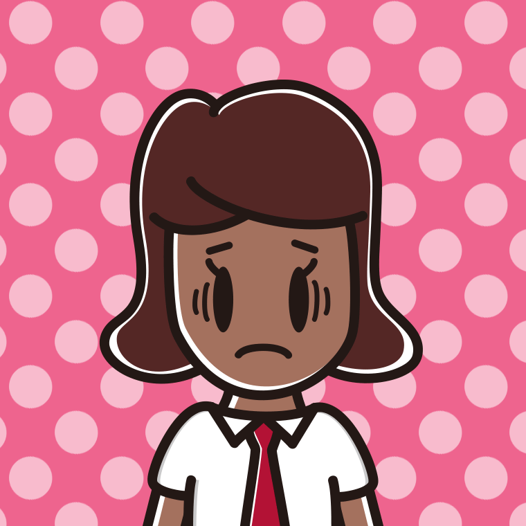 日焼けで困る女子高校生のイラスト【色、背景あり】PNG