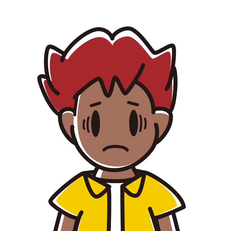 日焼けで困る男子大学生のイラスト【色あり、背景なし】透過PNG