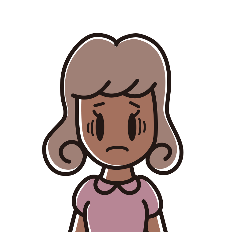 日焼けで困る女子大学生のイラスト【色あり、背景なし】透過PNG
