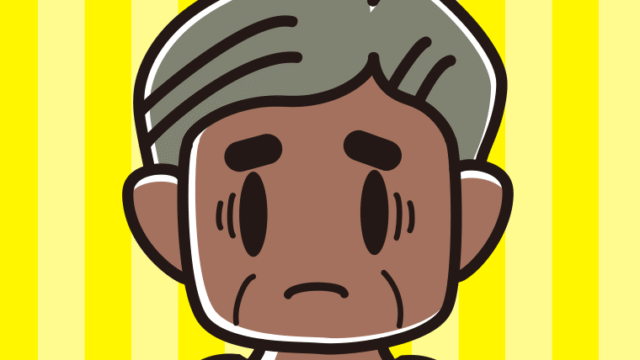 日焼けで困るおじさんのイラスト【色、背景あり】PNG