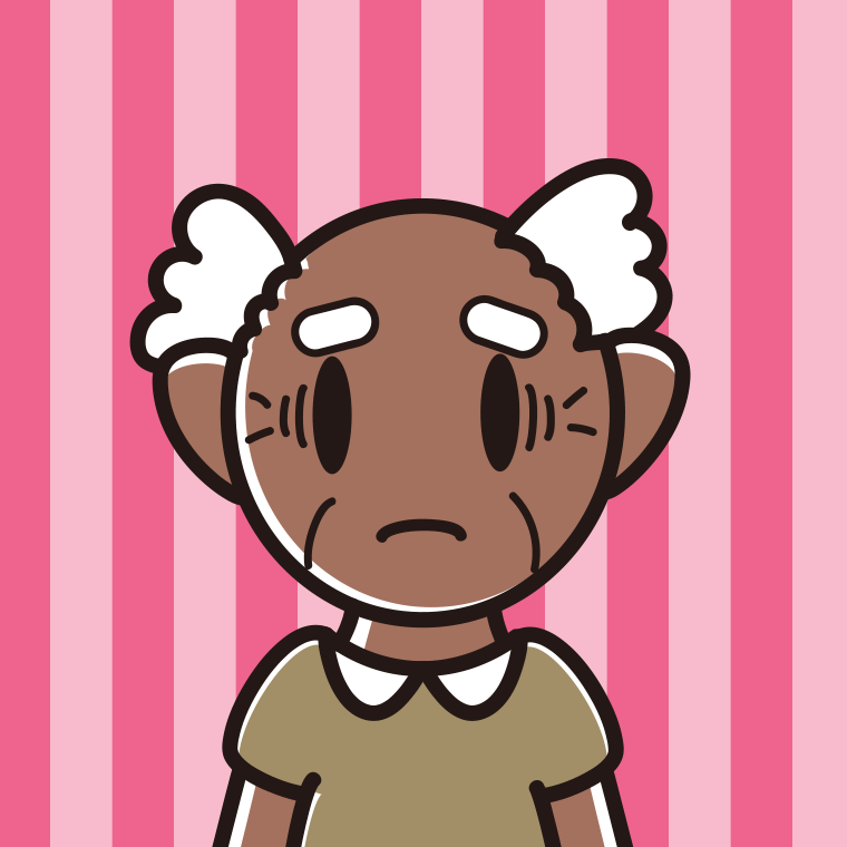 日焼けで困るおじいさんのイラスト【色、背景あり】PNG