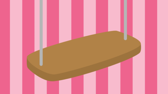 ブランコのイラスト【色、背景あり】PNG