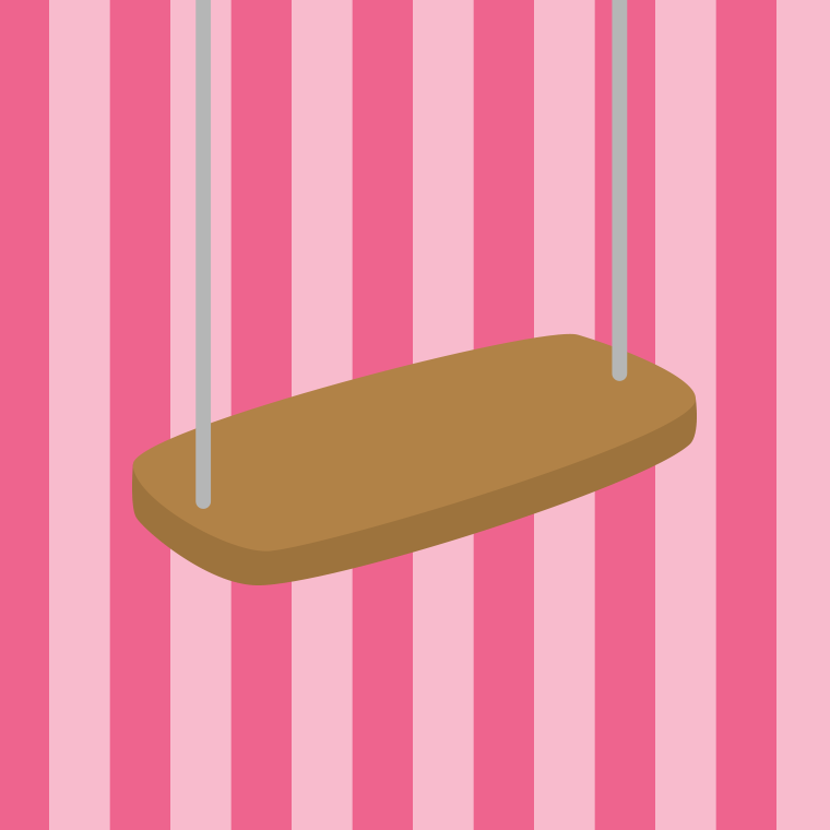 ブランコのイラスト【色、背景あり】PNG