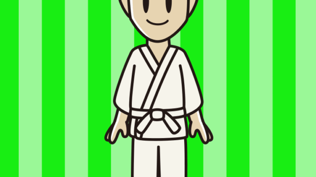 道着を着た男性のイラスト【色、背景あり】PNG