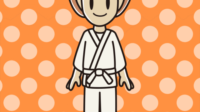 道着を着た女性のイラスト【色、背景あり】PNG