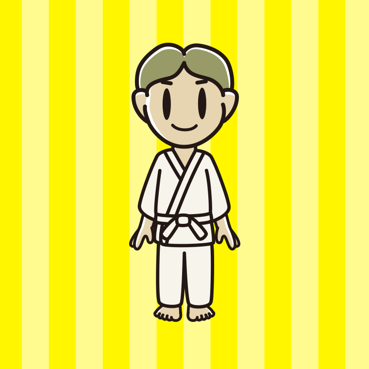 道着を着た小学生男子のイラスト【色、背景あり】PNG